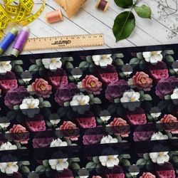 Ткань блэкаут маслом нарисованные цветы под тенью