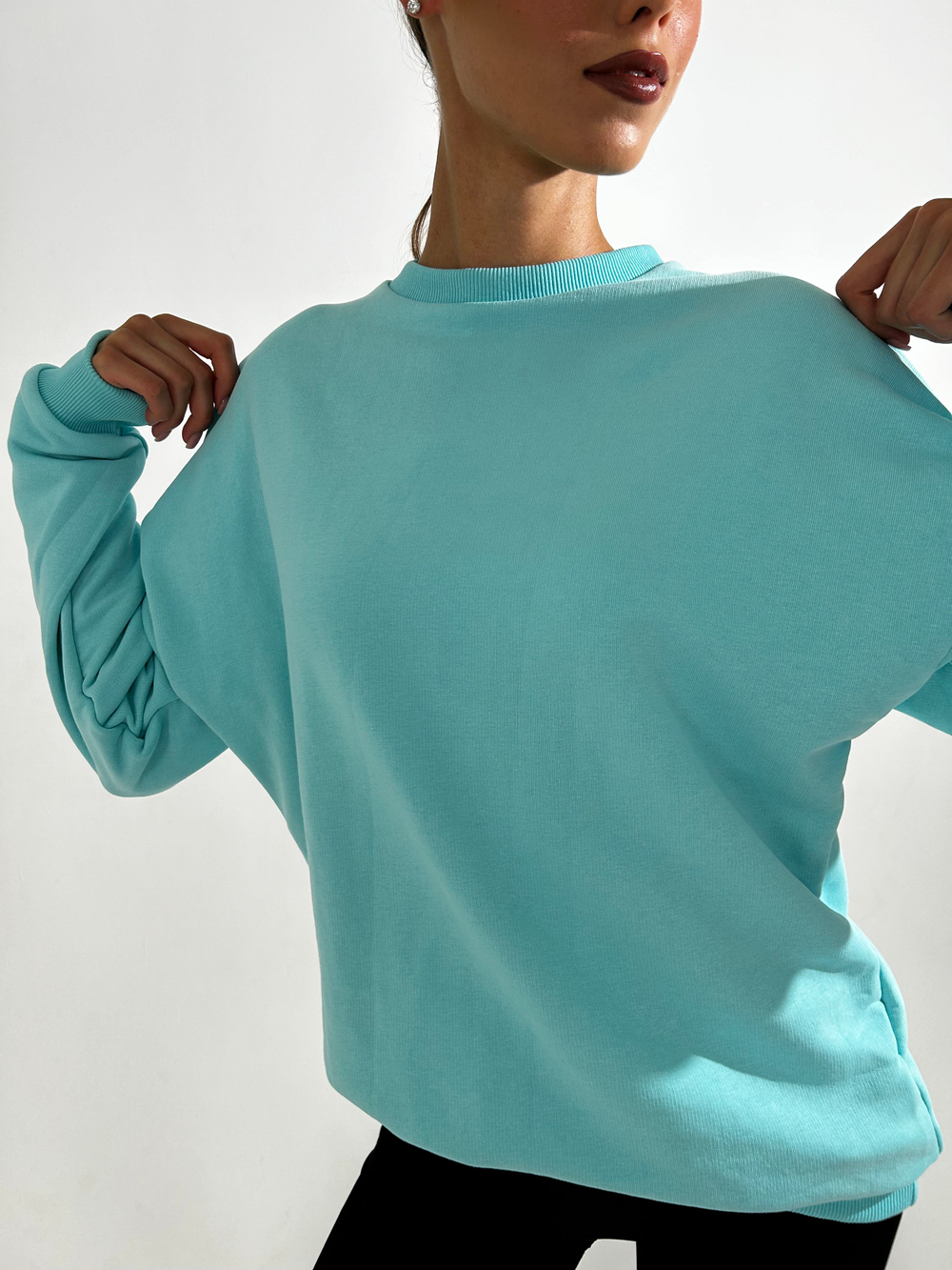 Свитшот женский оверсайз хлопок толстовка с начесом