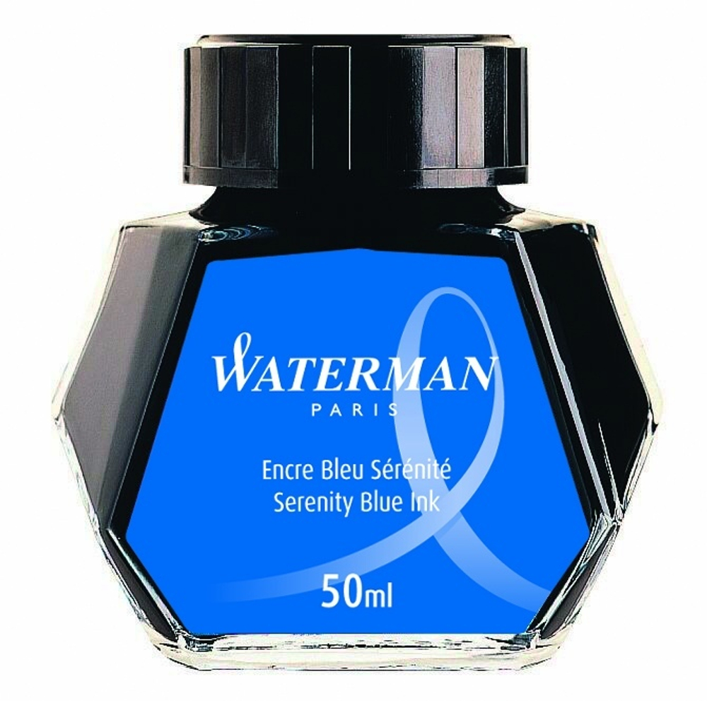 Чернила для перьевых ручек синие Waterman Ink Bottles Hexagonal
