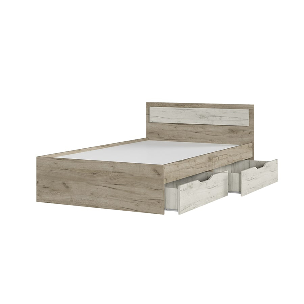 Гармония КР 606 Кровать с ящиками 120 Дуб крафт серый / Дуб крафт белый