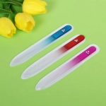 Пилка для ногтей стеклянная в чехле «Эстетика», цветная ручка однотонная, со стразами,14см