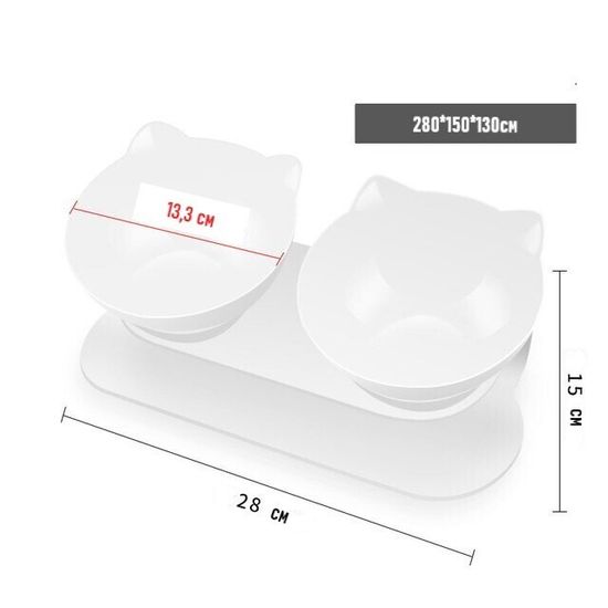 Двойная миска для кошки, с подставкой