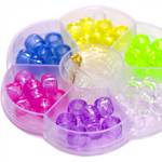 Набор для создания украшений-бусины Alingar, 80х80х12 мм, "Кристаллы", 1 вид бусин(6 цв.), 1х1,1 м леска, пластик. пенал