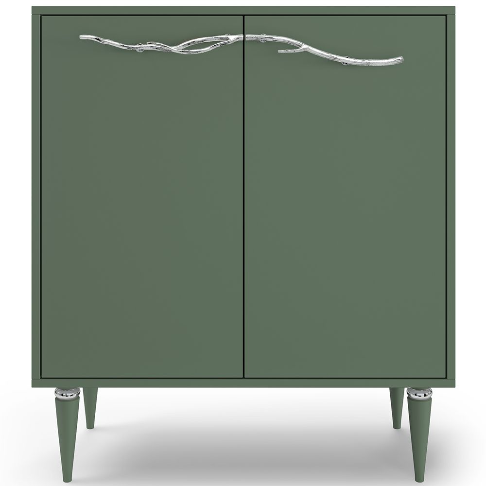 Комод Арт Колор matte Классик Сильвер с 2 полками Зеленый нефрит матовый