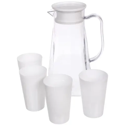 Кувшин пластиковый 1.7л «Летний хит» в наборе с 4-мя стаканами 200мл