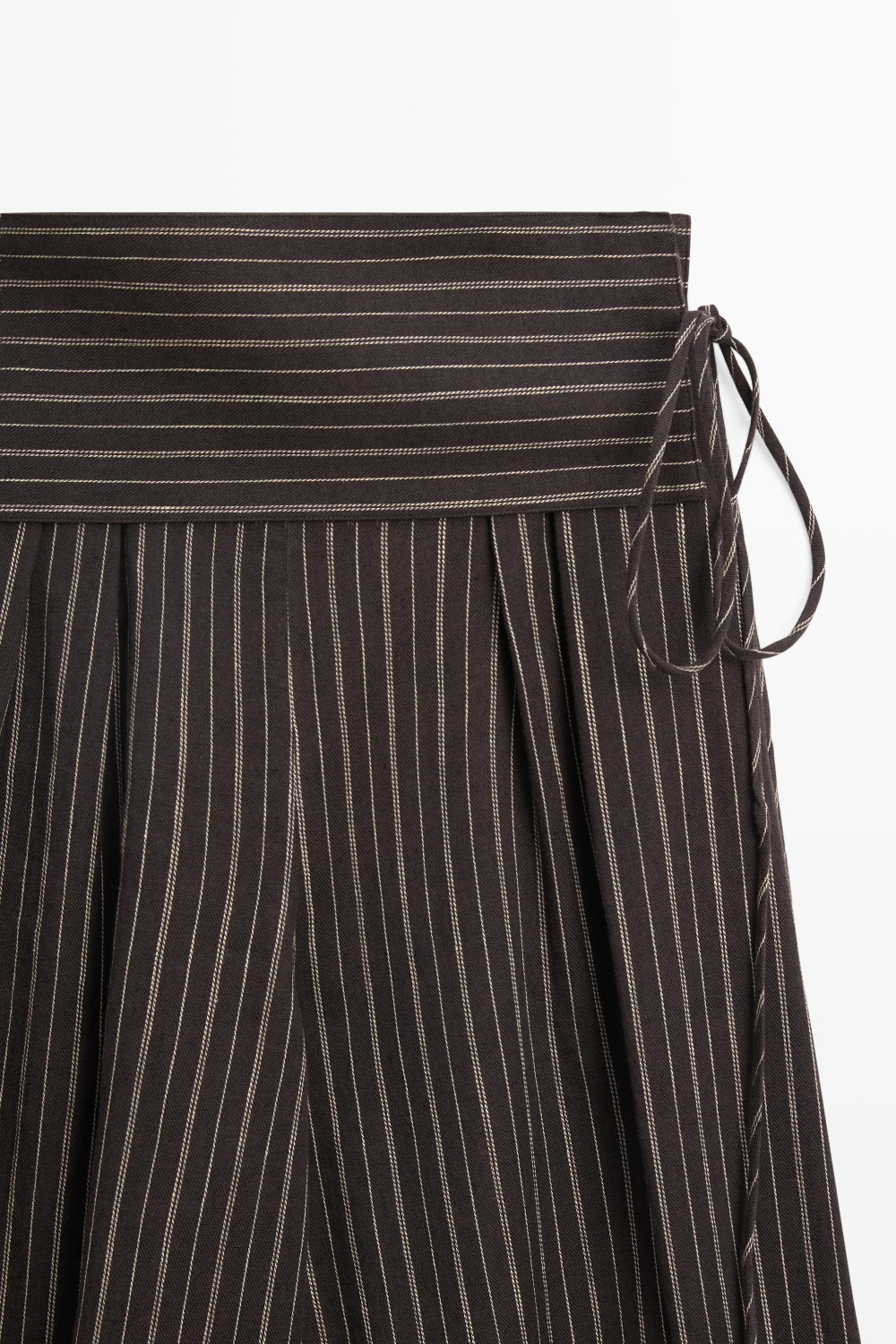 Massimo Dutti Шаровары в полоску с поясом, коричневый