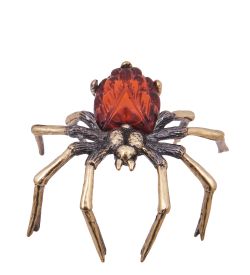 Народные промыслы AM-4163 Фигурка «Паук Черная вдова» (латунь, янтарь)