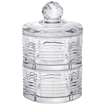 ЕМКОСТЬ ДЛЯ ХРАНЕНИЯ LEFARD С КРЫШКОЙ 2 ЯРУСА "ROXY" 8*14 СМ, 180 МЛ (КАЖДАЯ)