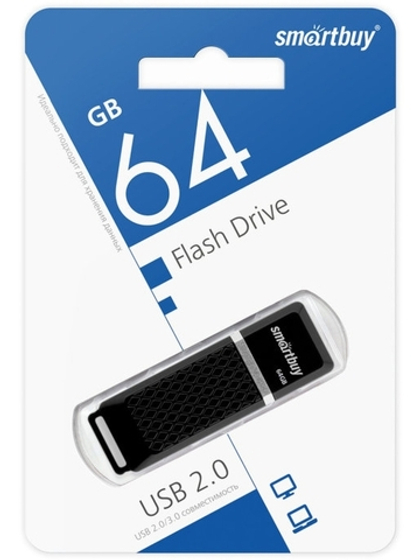 64GB USB2.0 Smartbuy Quartz series Black