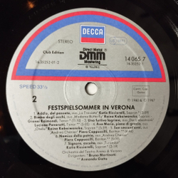 Винтажная виниловая пластинка LP Freni, Ricciarelli, Kabaiwanska, Cortez, Pavarotti, G. Raimondi, Festsommerspiele In Verona (Germany 1984)