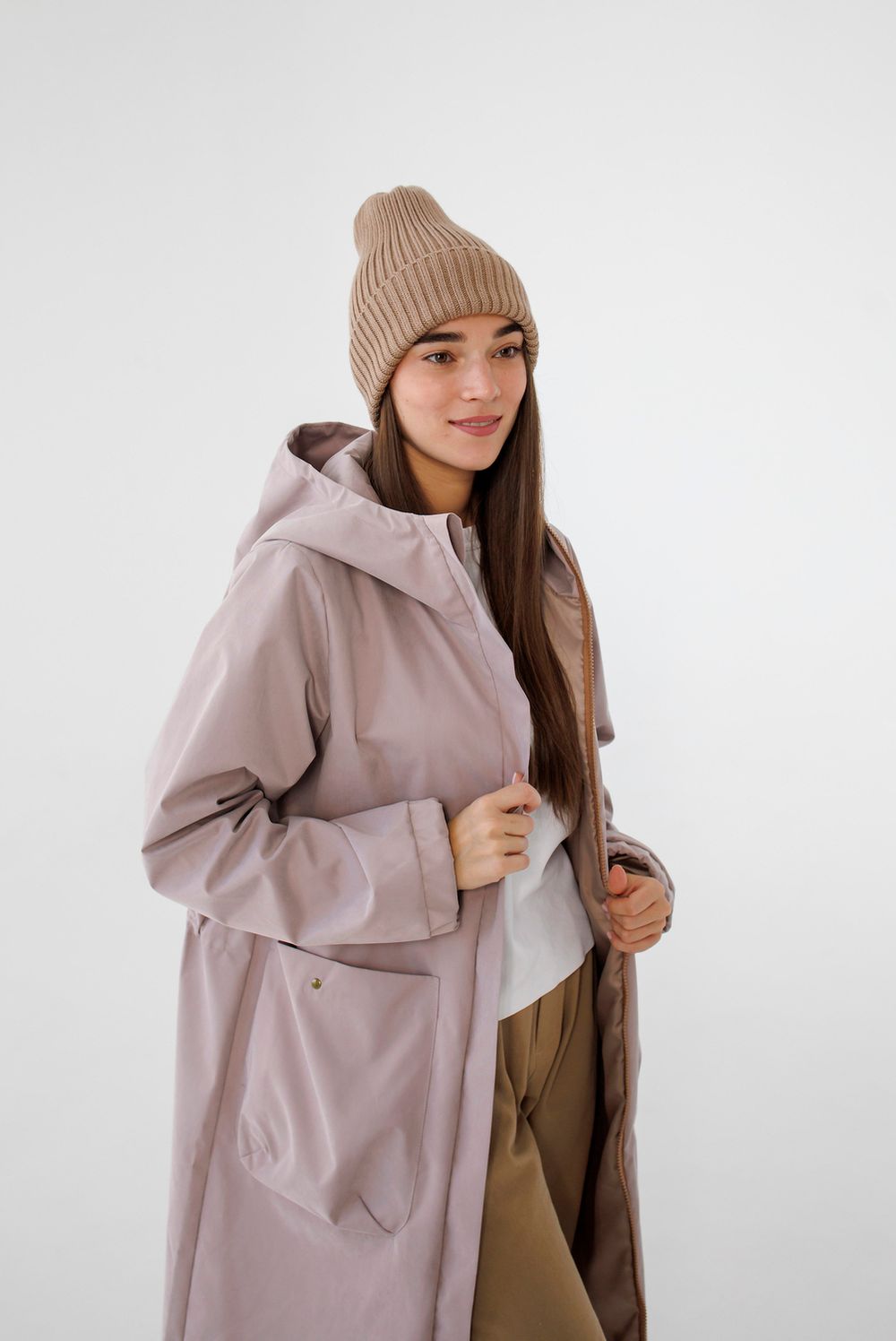 Плащ ko-ko-ko женский непромокаемый пудровый