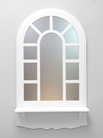Декор для дома и интерьера "Зеркальное окно-арка с полочкой" 36*60 см