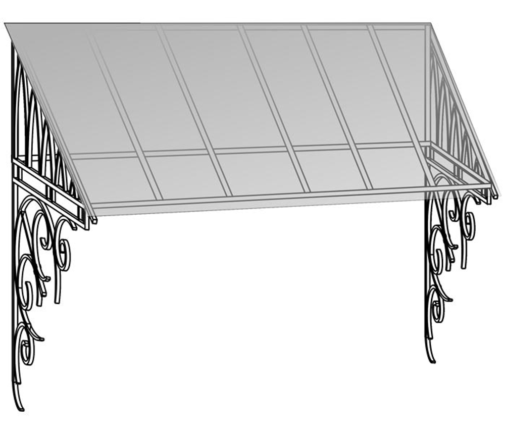 Кованый козырек №8 макет