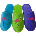 Тапочки домашние женские «Фламинго» верх велюр, подклад флис, р-р 40