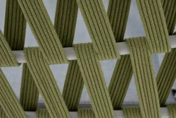 "Диего" кресло плетеное из роупа, каркас алюминий светло-серый (RAL7035) муар, роуп салатовый меланж круглый, ткань светло-серая