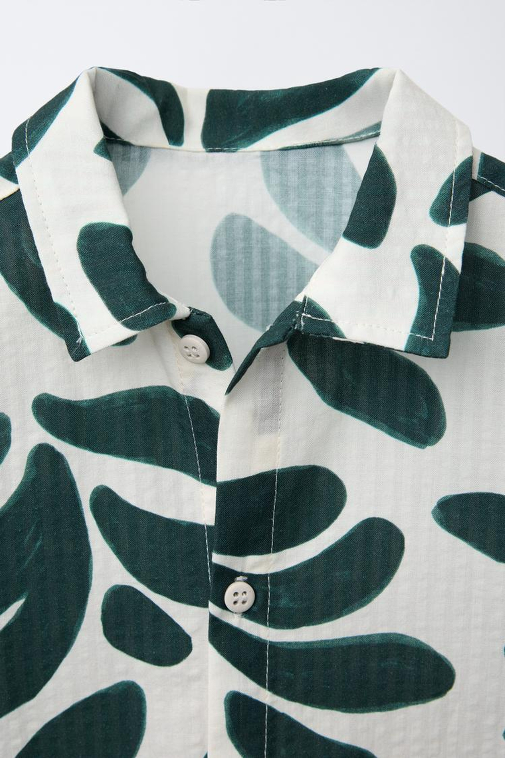 ZARA РУБАШКА С ПРИНТОМ, ЗЕЛЕНЫЙ