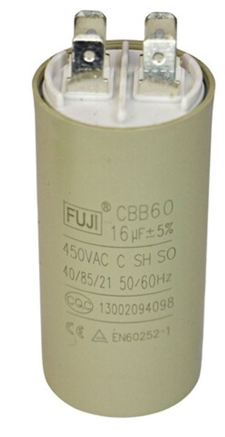Конденсатор пусковой 450 В 16 мкФ FUJI CBB60 (2+2 PINS) 35x70мм