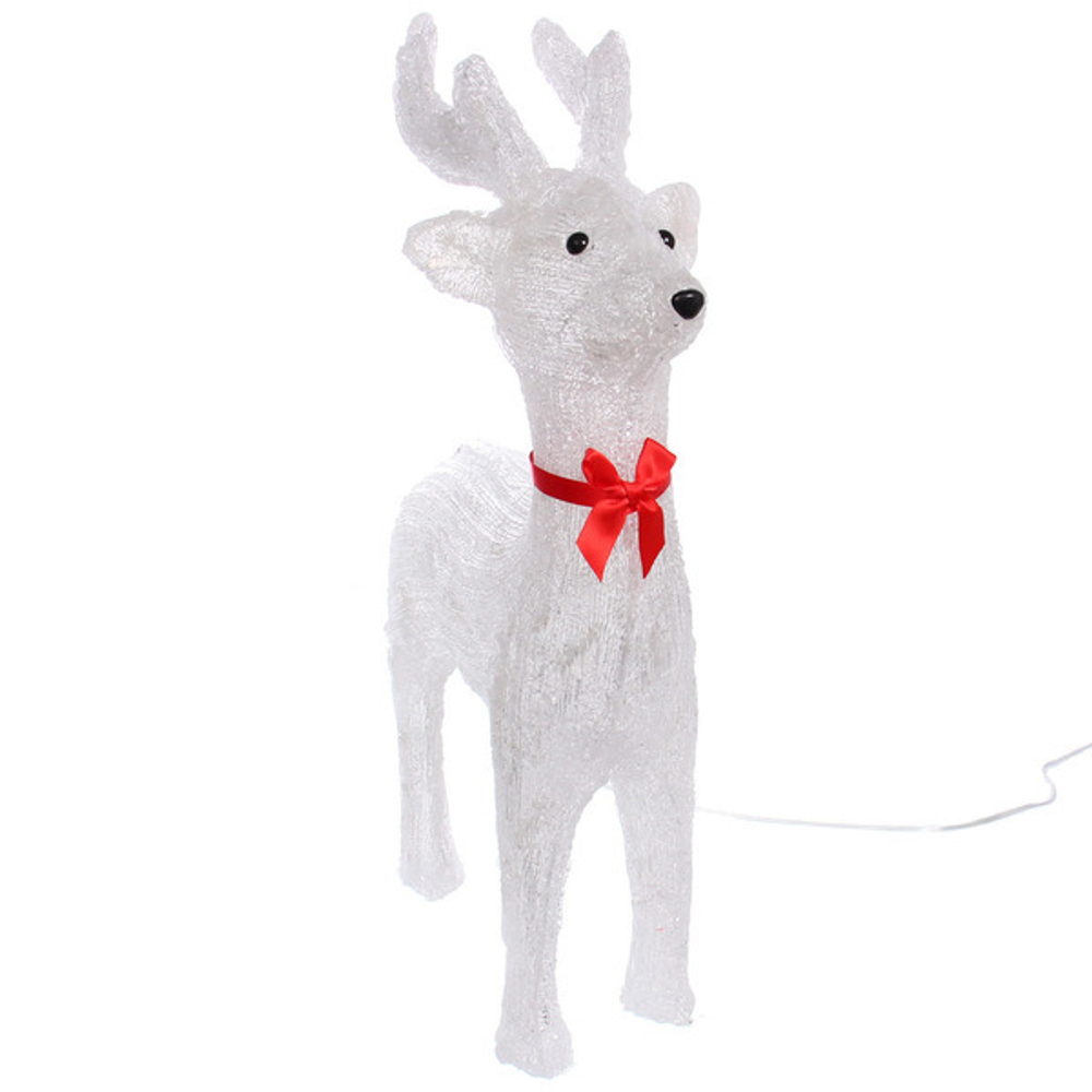 Фигура светодиодная «Белый оленёнок» 34*16*50 см, 50 ламп LED, авторежим, 220V, Белый