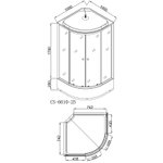 Душевая кабина Loranto 100х100х215 поддон 25см, мозаичный узор, прозрачное стекло 4мм, профиль хром (CS661025K100)
