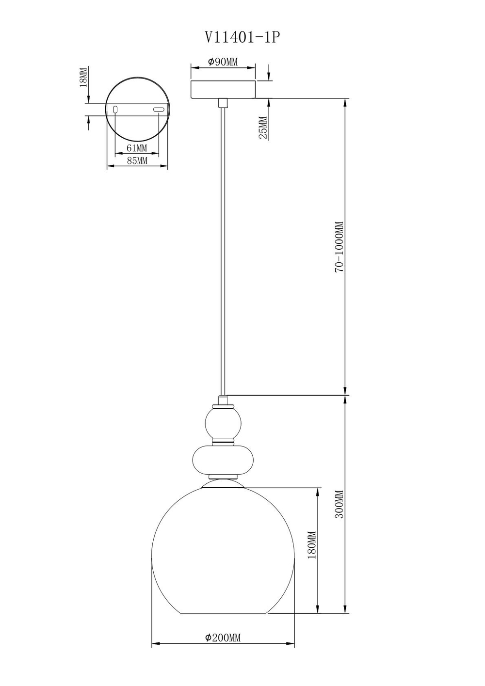 Светильник подвесной Moderli V11401-1P Tamina