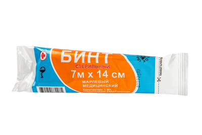 Бинт стерильный пл.28 г/м2, 7 м*14 см (Размер ТУ)