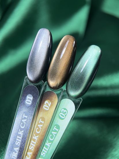 Гель-лак с эффектом кошачий глаз ENIGMANIC AURA silk cat 10 мл. #02