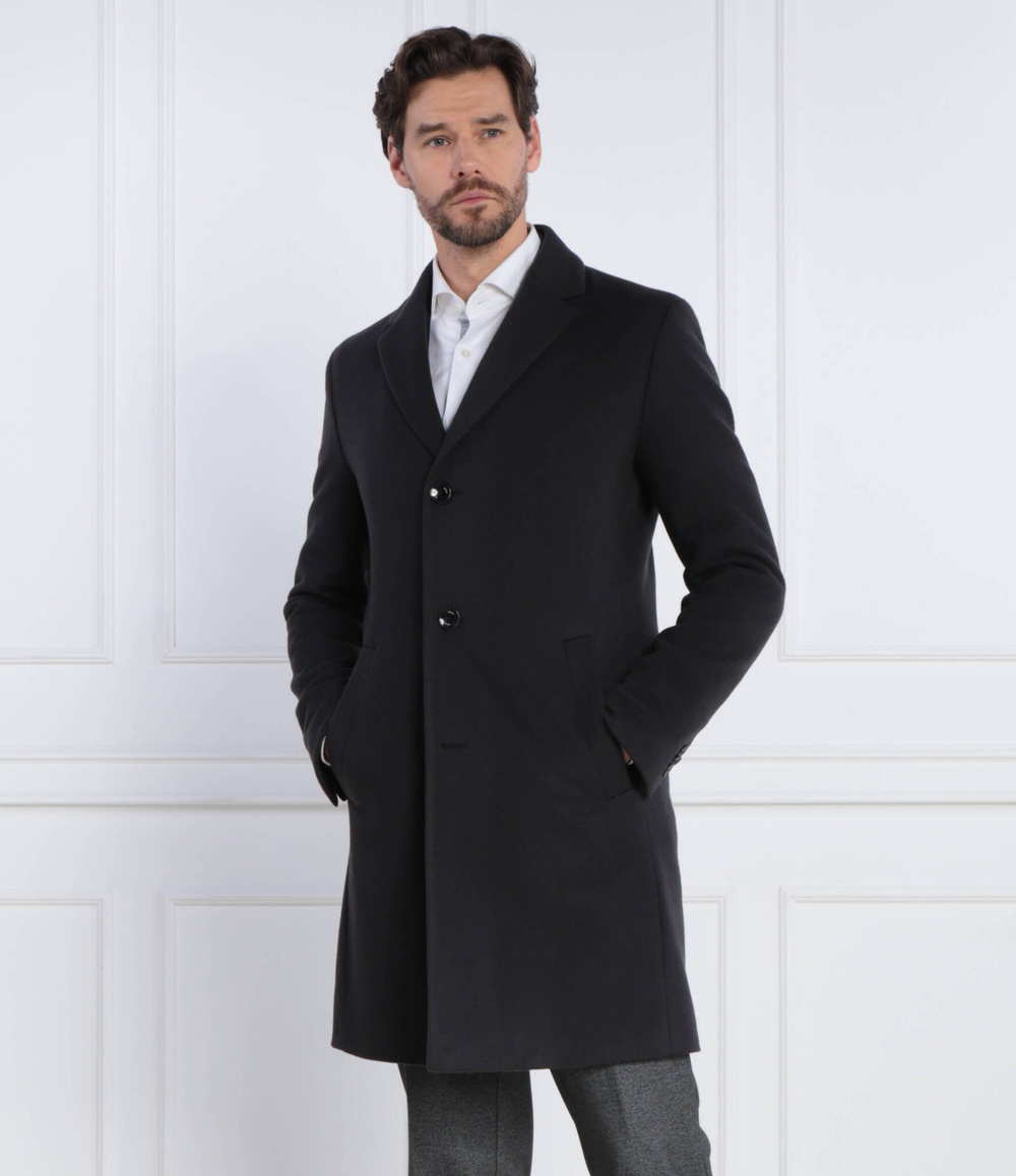 Хлопковое пальто h-hyde-c-224 BOSS BLACK - темно-синий(50485199)