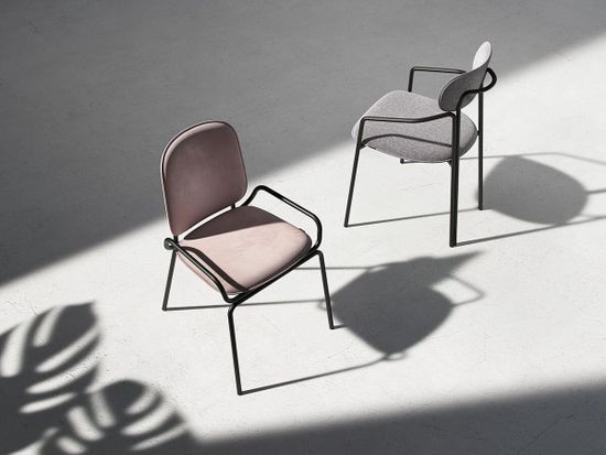 Стул ror, round, рогожка, черный/серый