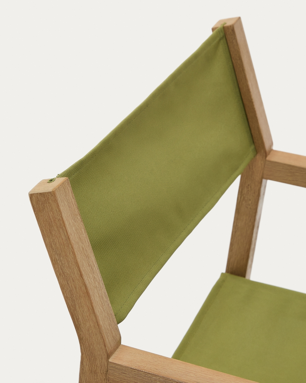 Складной стул Vilara для улицы из акации и текстиля зеленого цвета