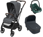 Детская коляска Maxi-Cosi Leona² Oria 3 в 1 с автокреслом CabrioFix Essential green 1204204110 Twillic Graphite/1507750111 Essential Graphite