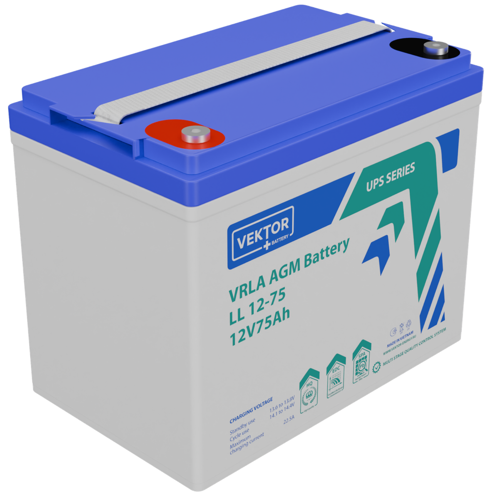 Аккумулятор VEKTOR Battery LL 12-75