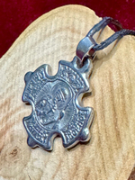 Святой Борис Нательная икона в форме креста с серебрением