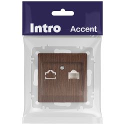 Розетка Intro Accent 6-303-10 информационная RJ45, IP20, СУ, венге