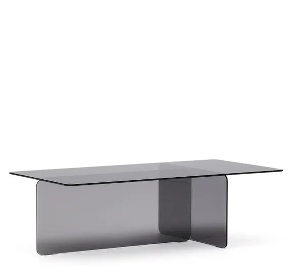 Журнальный столик Zaren 120x60 см, серое закаленное стекло