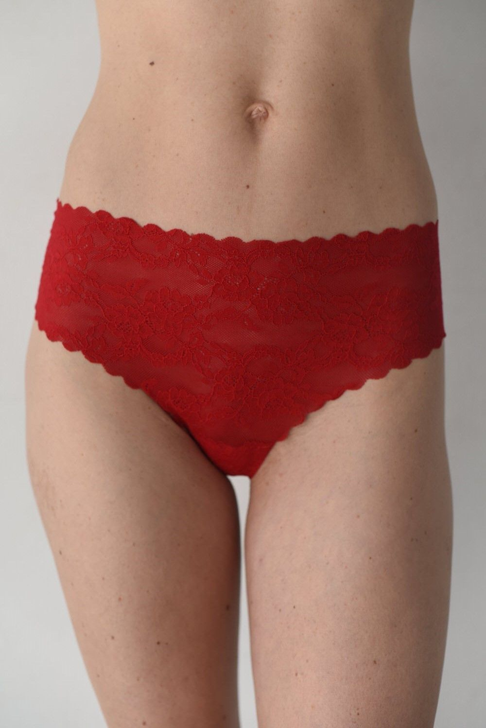 Трусики-стринги Bellie с высокой линией талии (Размер: XXL) (Цвет: красный)