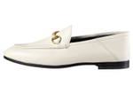 GUCCI Horsebit Loafer Leather White Women"s