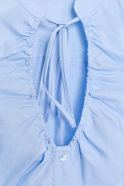 ZARA ТОП ИЗ ПОПЛИНА С ЗАВЯЗКАМИ, ГОЛУБОЙ