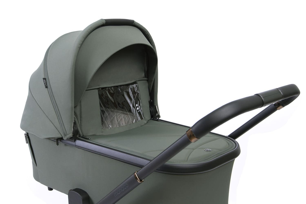 Коляска детская Peppy Monaco 2 в 1 Oliva Green (зеленый), рама черная