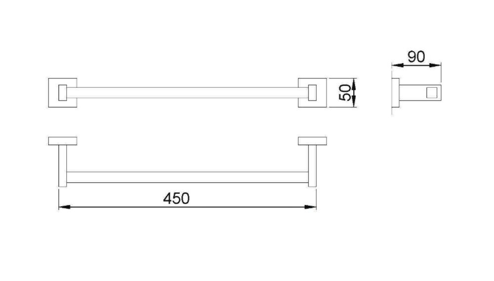 Полотенцедержатель 450 мм нерж. сталь CLASSIC 09030.S матовый