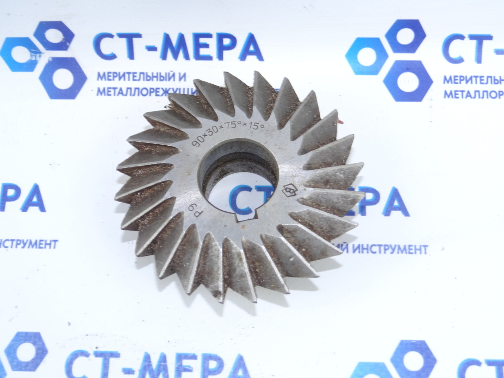 Фреза дисковая двухугловая несимметричная 90х30х27мм, 75°х15° Р9 Z=24 ( следы экспл)