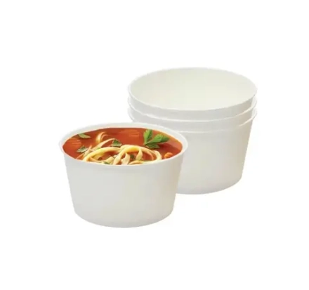 Контейнер бумажный для салата d=145мм, 750 мл крафт/белый, круглое дно