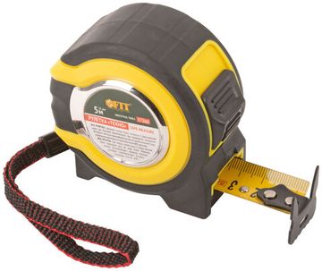 Рулетка прорезиненный корпус, двойной стопор "Техно"  5 м x 25 мм