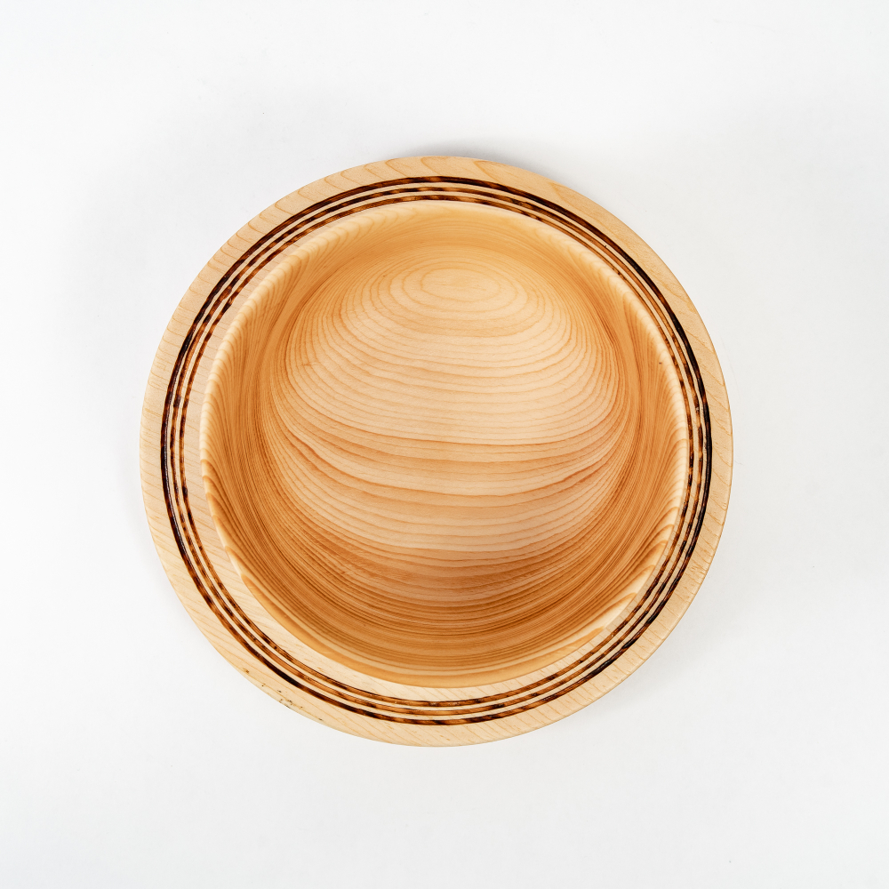 Бульонная пара Art of Siberia из Сибирского Кедра бульонница и сервировочная тарелка TN64