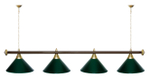 Лампа STARTBILLIARDS 4 пл. (плафоны зеленые,штанга золотая,фурнитура золото)