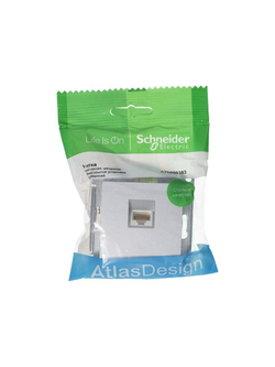 Розетка компьютерная 1-м AtlasDesign RJ45 кат.5E механизм алюм. SE ATN000383