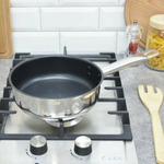 Сковорода 20см Общепит без крышки глубокая, индукция ТРС 3,5мм, покрытие Xylan