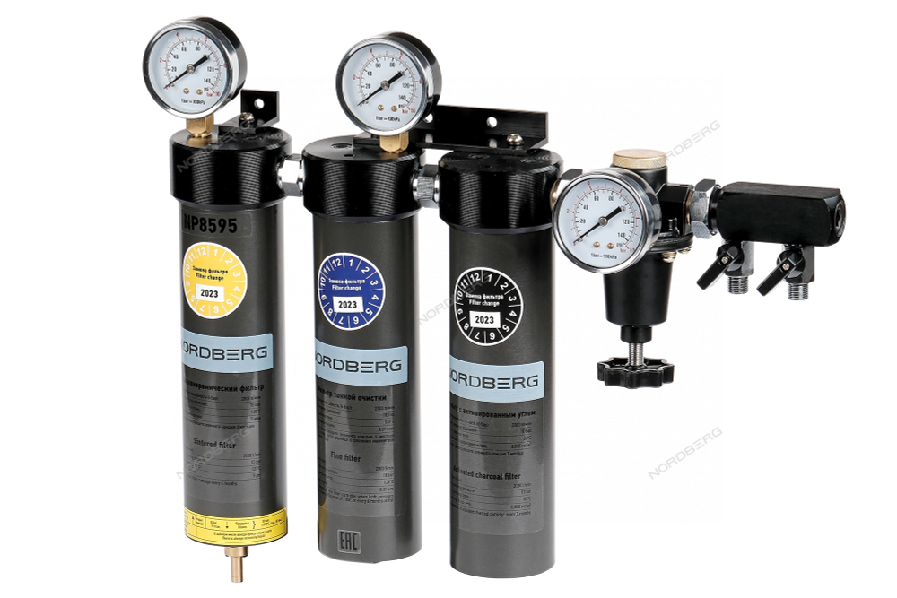 Фильтр-группа трехступенчатая до 0,01 мкм