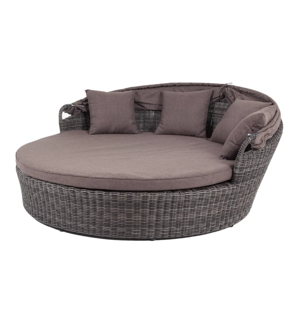 "Стильяно" плетеная кровать круглая, цвет графит