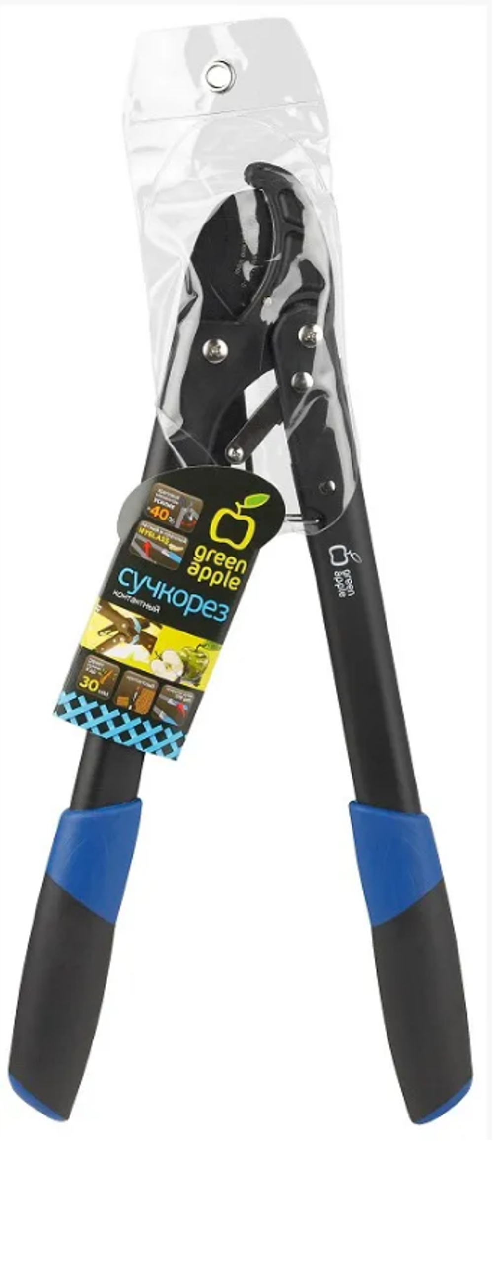 Сучкорез Green Apple GTRL12-009, контактные лезвия, ручки с резиновыми накладками