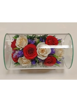 натуральные цветы в стекле, вакуум